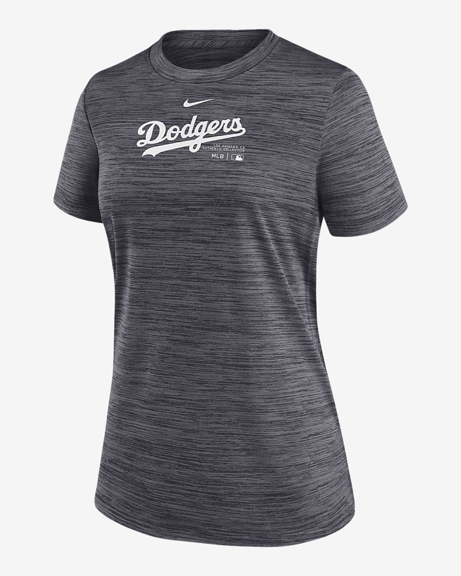 Los Angeles Dodgers Authentic Collection Practice Velocity Women s Nike Dri FIT MLB T Shirt. Nike